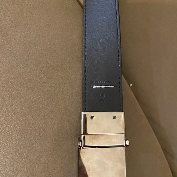 NWD Burberry Plaque Buckle London Check Belt 34/85 Dark Charcoal/Black Read Desc - Picture 7 of 9